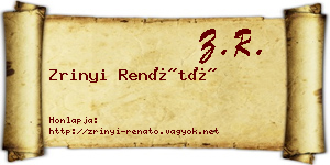 Zrinyi Renátó névjegykártya